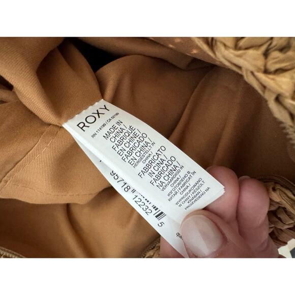 ROXY Beach Lover Woven Tan Tote Backpack Bag Medium Size Great Condition - Picture 8 of 8